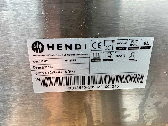Hendi - friteuse - 2025 - afbeelding 5 van  5