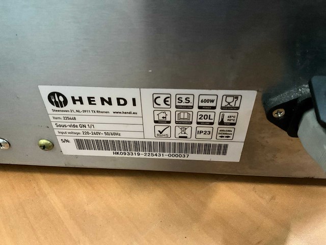 Hendi 225448 sous-vide 1/1 gn - afbeelding 8 van  8