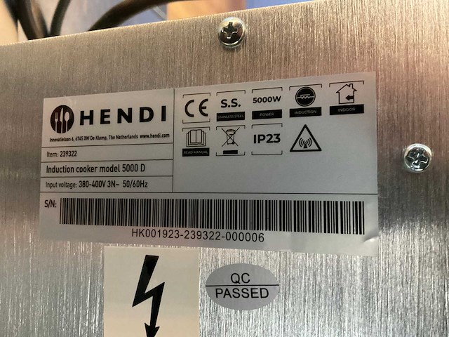 Hendi 5000d inductie kookplaat - afbeelding 4 van  5