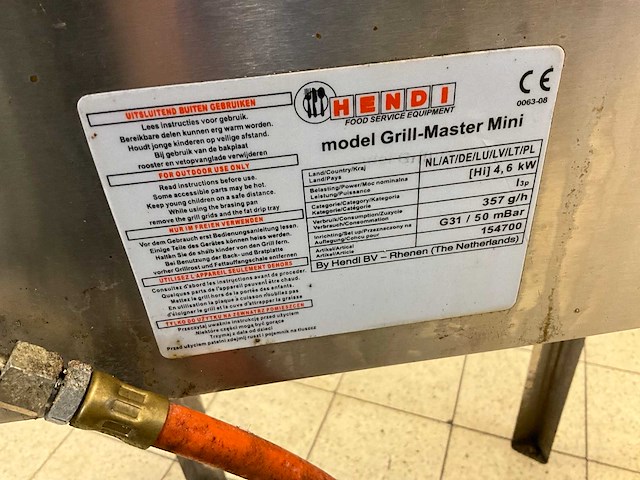 Hendi grill master mini gas bbq - afbeelding 8 van  8