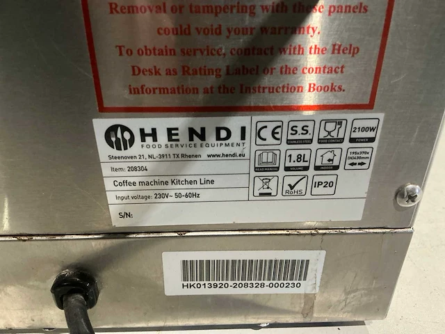 Hendi koffiemachine (2x) - afbeelding 4 van  4