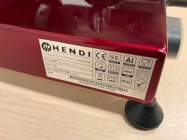 Hendi slicer 220 snijmachine - afbeelding 3 van  9