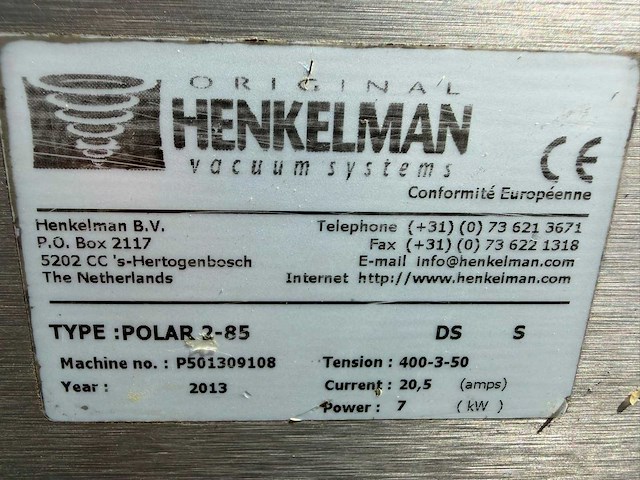 Henkelman - 2013 - polar 2-85 dubbelkamer - vacuümmachine - afbeelding 7 van  7