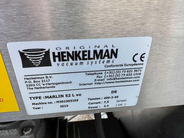 Henkelman - marlin 52 - vacuümmachine - afbeelding 6 van  6