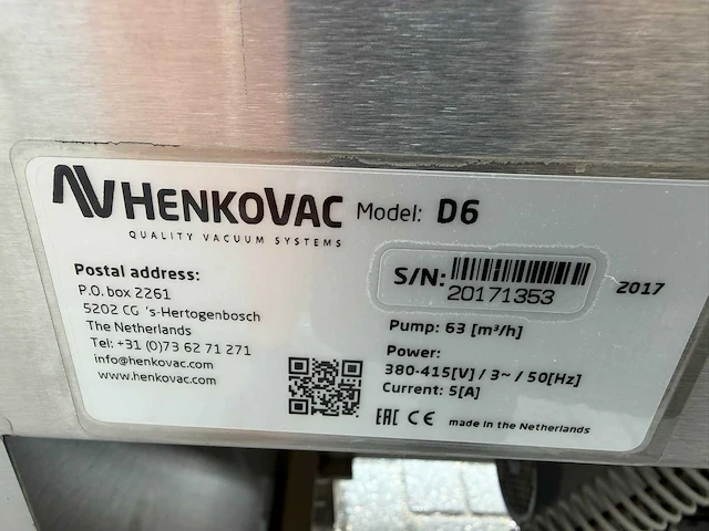 Henkovac - 2017 - d6 - vacuümmachine - afbeelding 5 van  13