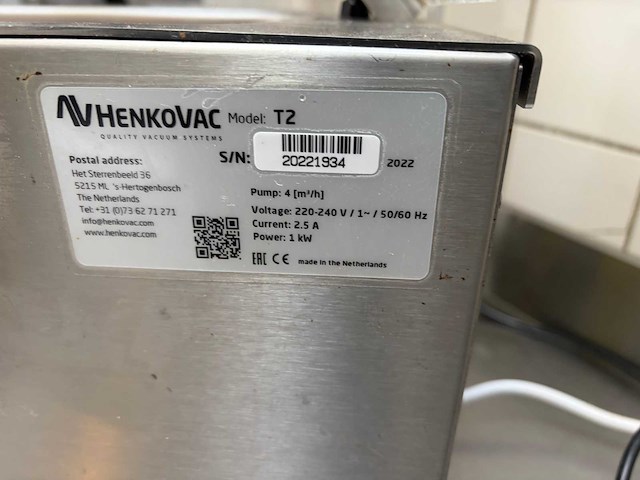 Henkovac t2 vacuüm verpakkingsmachine - afbeelding 9 van  10