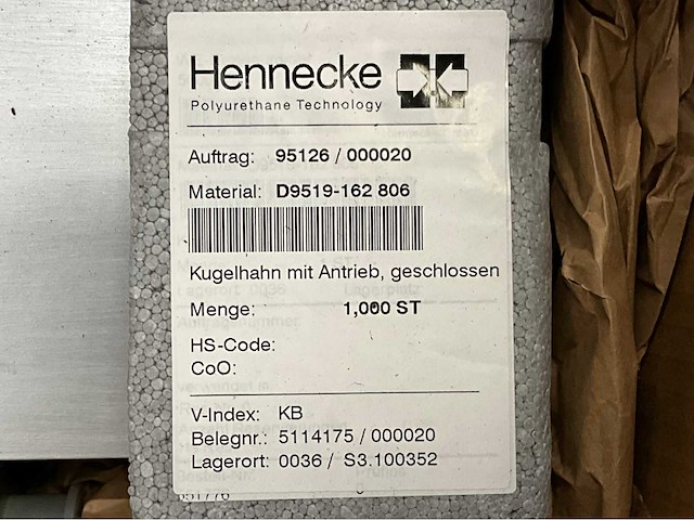 Hennecke gtxb kogelkraan met actuator (2x) - afbeelding 6 van  7