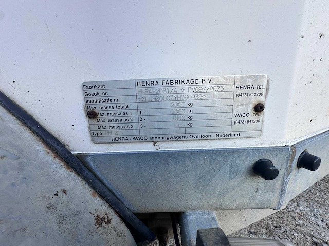 Henra - ph - 2 tweepaardstrailer in tandemasseruitvoering - afbeelding 2 van  12