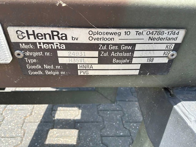 Henra h35vl militaire aanhanger - afbeelding 2 van  10