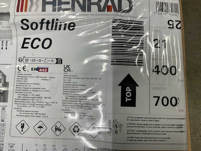 Henrad 0597042106 paneelradiator softline eco 400-21-600 556w (3x) - afbeelding 7 van  9