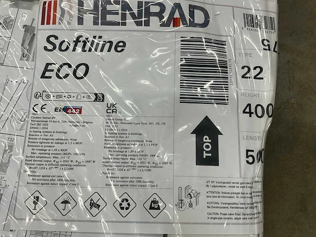 Henrad 0597042205 paneelradiator softline eco 400-22-500 587w (4x) - afbeelding 8 van  10