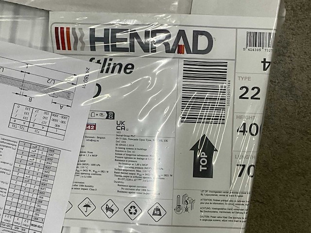 Henrad 0597042207 paneelradiator softline eco 400-22-700 821w - afbeelding 5 van  9