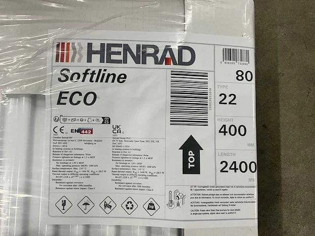 Henrad 0597042224 paneelradiator softline eco 400-22-2400 2815w - afbeelding 4 van  6