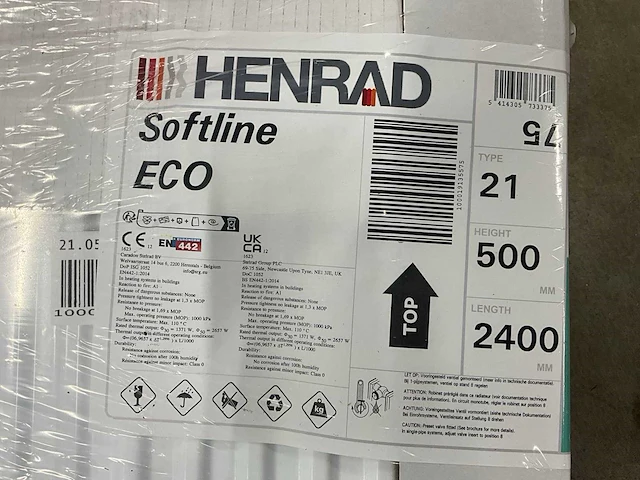 Henrad 0597052124 paneelradiator softline eco 500-21-2400 2657w (3x) - afbeelding 3 van  7