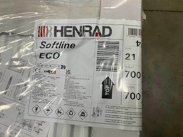 Henrad 0597072107 paneelradiator softline eco 700-21-700 1027w (2x) - afbeelding 4 van  9
