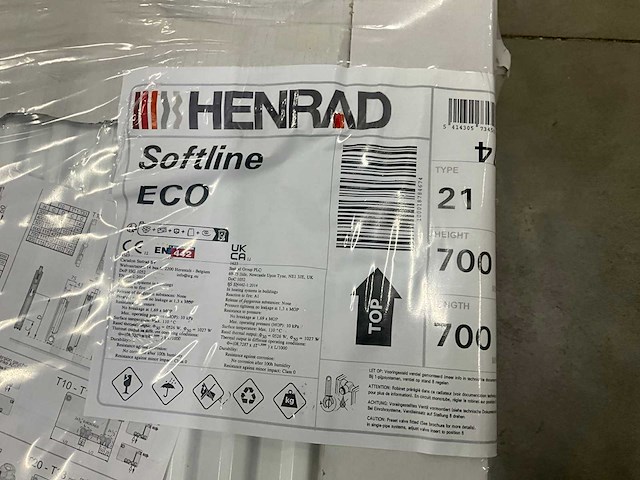 Henrad 0597072107 paneelradiator softline eco 700-21-700 1027w (6x) - afbeelding 4 van  9
