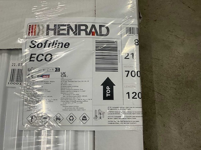 Henrad 0597072112 paneelradiator softline eco 700-21-1200 1760w (4x) - afbeelding 3 van  4