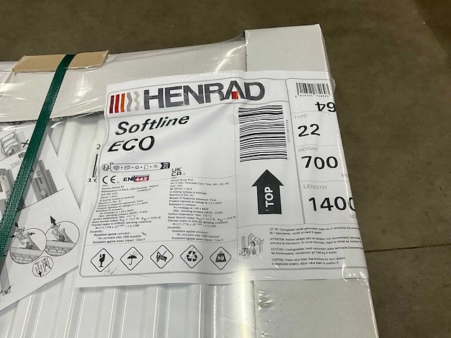 Henrad 0597072214 paneelradiator softline eco 700-22-1400 2554w (10x) - afbeelding 3 van  5