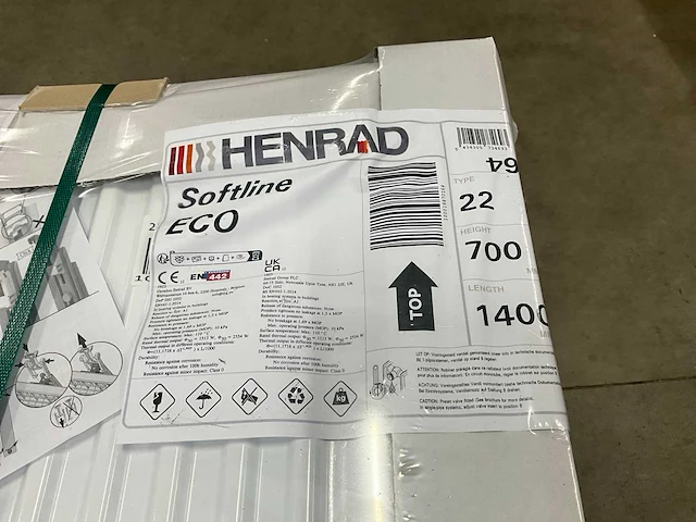 Henrad 0597072214 paneelradiator softline eco 700-22-1400 2554w (10x) - afbeelding 3 van  5