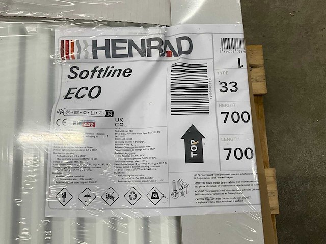 Henrad 0597073307 paneelradiator softline eco 700-33-700 1825w - afbeelding 6 van  7