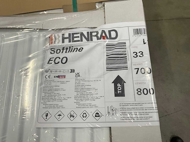 Henrad 0597073308 paneelradiator softline eco 700-33-800 2086w (11x) - afbeelding 2 van  4