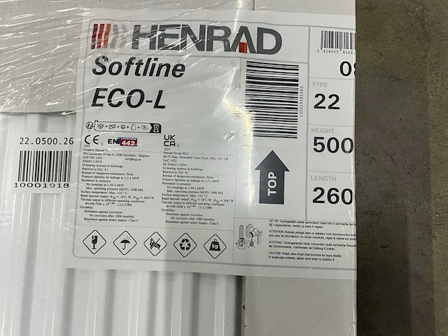 Henrad 0598052226 paneelradiator softline eco l 500-22-2600 links 3643w - afbeelding 4 van  8