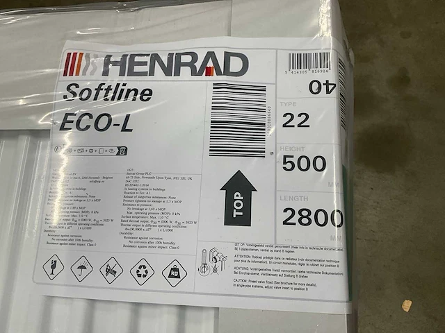 Henrad 0598052228 paneelradiator softline eco l 500-22-2800 links 3923w (4x) - afbeelding 5 van  6