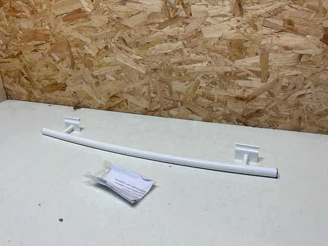 Henrad handdoekbeugel gebogen 600mm wit (handdoekmaat 460mm) - afbeelding 1 van  7