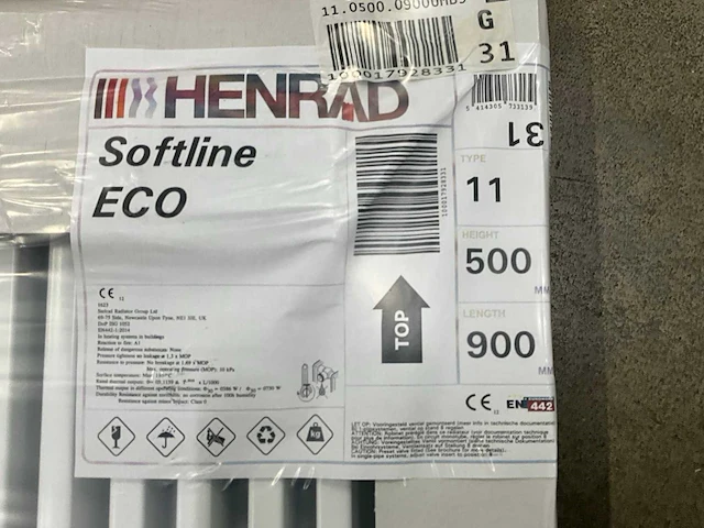 Henrad paneelradiator softline eco 500-11-900 750w (5x) - afbeelding 3 van  5