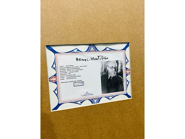 Henri matisse lithograaf - gesigneerd met certificaat - afbeelding 6 van  6