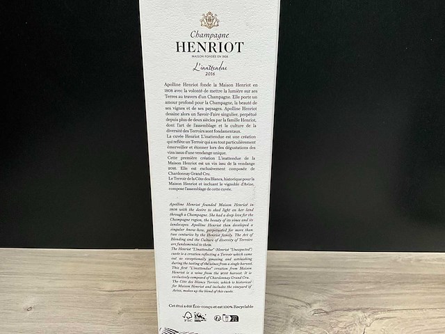 Henriot bru grand cru l'inattendue' blanc de blanc 2016 - afbeelding 3 van  3