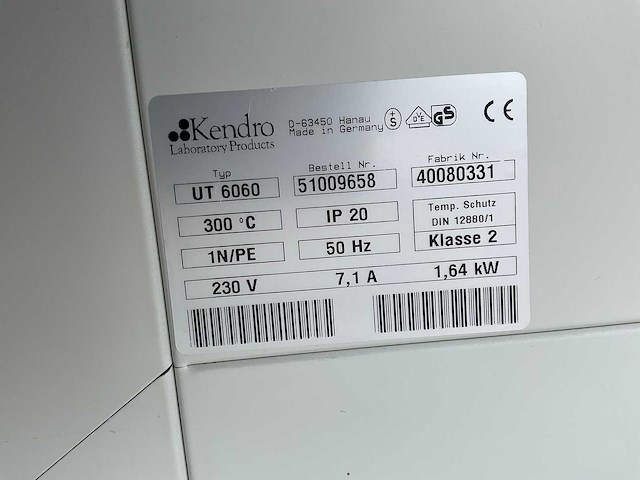 Heraeus / kendro ut6060 laboratoriumoven - afbeelding 4 van  4