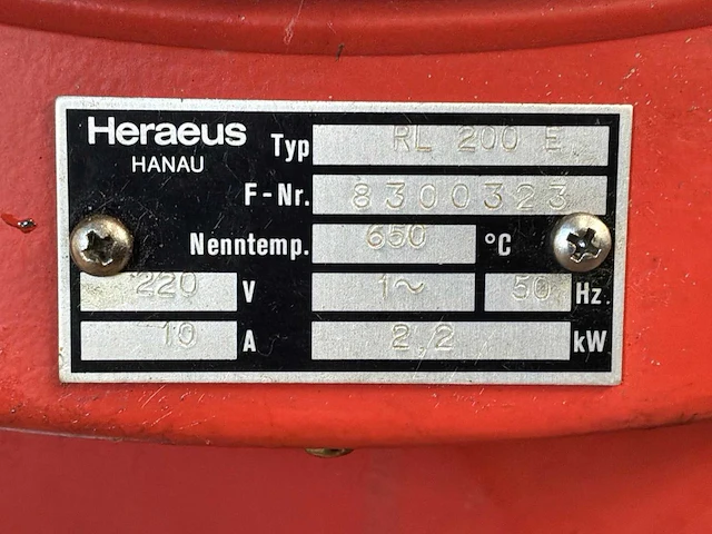 Heraeus rl200e hardingsoven - afbeelding 7 van  7
