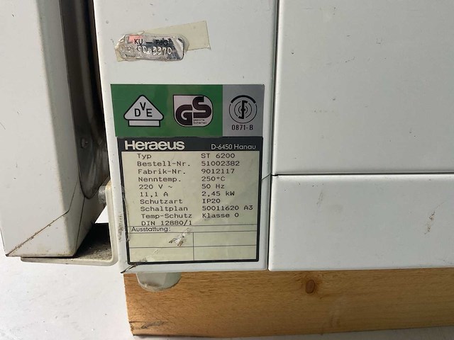 Heraeus st 6200 laboratoriumovens - afbeelding 6 van  7