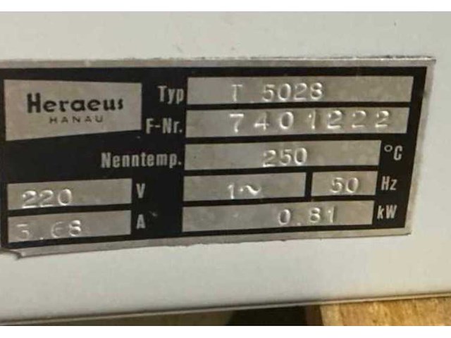 Heraeus t5028 laboratoriumoven - afbeelding 8 van  8