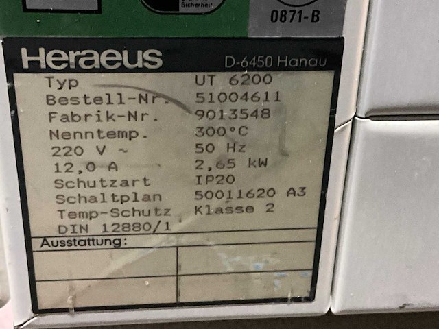 Heraeus ut6200 laboratoriumoven - afbeelding 3 van  11