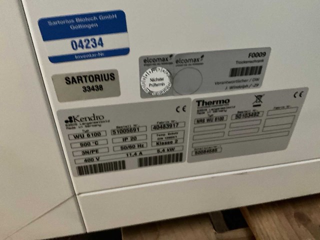 Heraeus wu 6100 laboratoriumoven - afbeelding 2 van  10