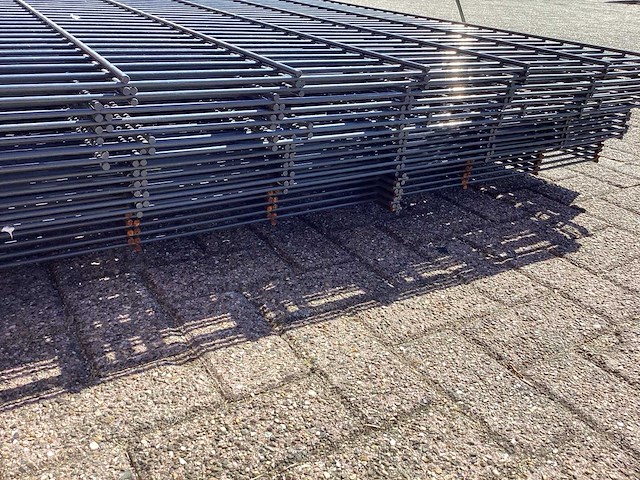 Heras - 8/6/8 - dubbelstaafs hekwerk antraciet 203cm hoog (15x) paar aangezaagt - afbeelding 7 van  8