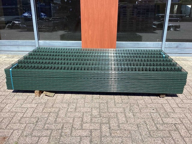 Heras - 8/6/8 - dubbelstaafs hekwerk donkergroen 123cm hoog (25x) - afbeelding 3 van  10