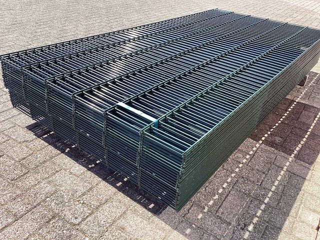 Heras - 8/6/8 - dubbelstaafs hekwerk donkergroen 123cm hoog (25x) - afbeelding 6 van  10