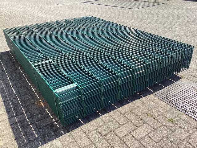 Heras - 8/6/8 - dubbelstaafs hekwerk donkergroen 183cm hoog (25x) - afbeelding 6 van  8