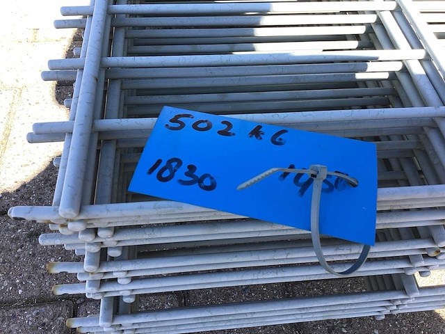 Heras - 8/6/8 - dubbelstaafs hekwerk gegalvaniseerd gecoat lichtgrijs 183 hoog (10x) - afbeelding 3 van  11