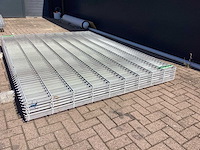 Heras - 8/6/8 - dubbelstaafs hekwerk gegalvaniseerd gecoat lichtgrijs 183 hoog (10x) - afbeelding 6 van  11