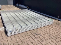 Heras - 8/6/8 - dubbelstaafs hekwerk gegalvaniseerd gecoat lichtgrijs 183 hoog (10x) - afbeelding 6 van  11