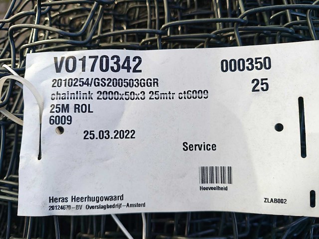 Heras - partij 4 rollen gaas ca 75 mtr 200cm hoog - afbeelding 7 van  9