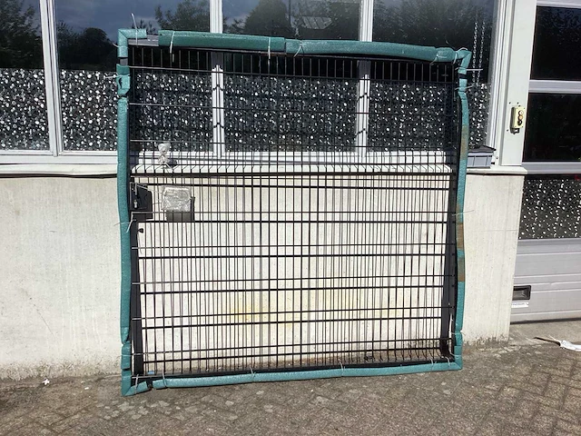 Heras - poort 200x200cm gepoedercoat zwart dubbelstaafs - afbeelding 1 van  5