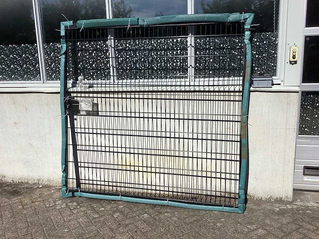Heras - poort 200x200cm gepoedercoat zwart dubbelstaafs - afbeelding 2 van  5