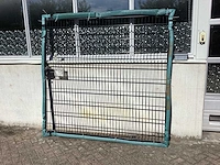 Heras - poort 200x200cm gepoedercoat zwart dubbelstaafs - afbeelding 2 van  5