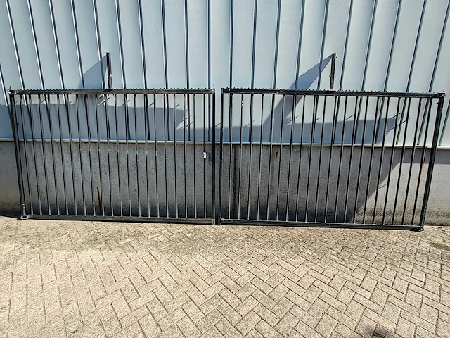 Heras - poort 310x200cm zwart gepoedercoat (2x) - afbeelding 5 van  12