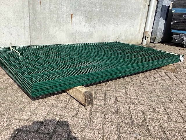 Heras dubbelstaafs 8/6/8 groen hekwerk (9x) - afbeelding 1 van  7